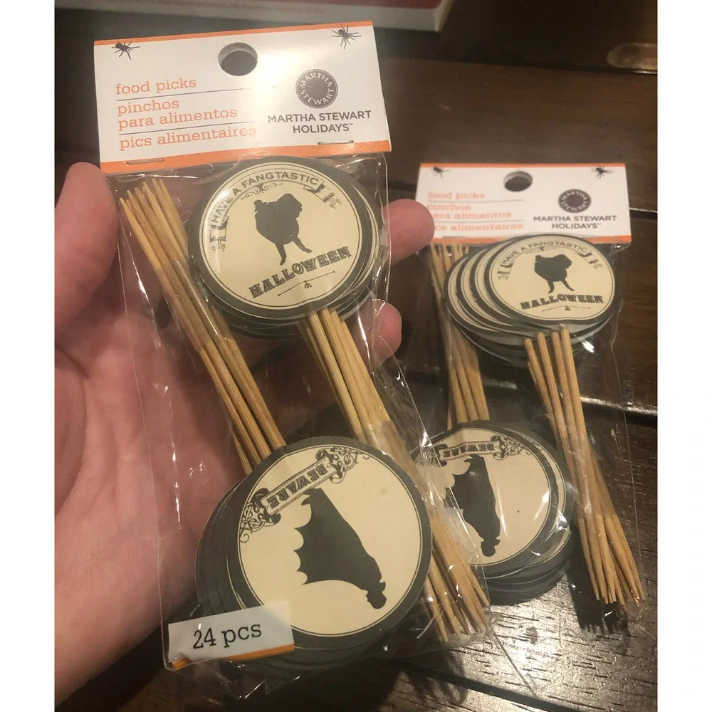 NWT MARTHA‎ STEWART Holidays Halloween Party Food Picks Cupcake Picks Toppers